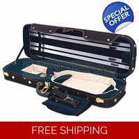 Pro. Enhanced Wooden 4/4 Violin Case / Free Extra String Set U.S Delivery Only